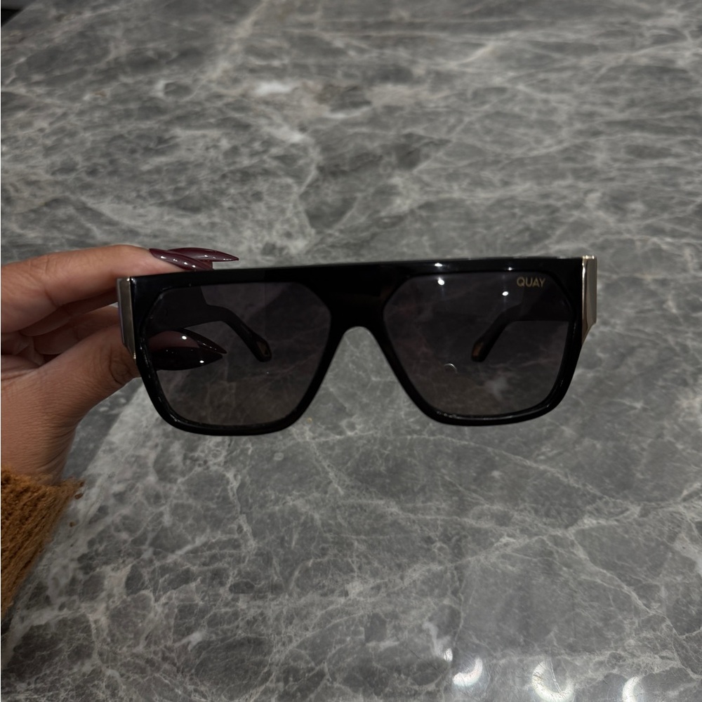 Quay Australia Black Sunglasses with Gold Detail